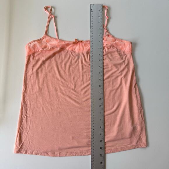 GapBody Peach Cami Mesh Polka Dot Trim Modal Lounge Top Soft Girl Women's Large - Picture 5 of 7